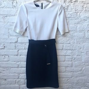 TED BAKER Belted Bodycon Dress Sz 2 SMALL
